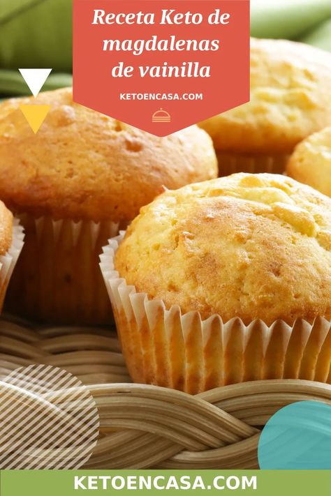 Son un gran tentempié Keto, rápido y fácil. Muy ligeros, suaves y húmedos en la boca con un gran sabor. Estos Muffins de Vainilla Keto son deliciosos con nuestra crema batida keto, dándole un impulso de grasa extra sin azúcar. ¡Perfecto para tu dieta keto! Desayunos Keto, Desayuno Keto, Comidas Keto, Postre Keto, Keto Mug Cake, Recetas Keto, Mug Cake, Keto Dessert, Gluten Free Recipes