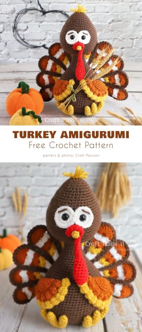 Turkey Gnome Crochet, Crochet Turkey Pattern Free, Turkey Patterns Free Printable, Thanksgiving Crochet Patterns Free, Amigurumi Turkey, Crochet Stuffys, Turkey Crochet, Thanksgiving Crochet Patterns, Crochet Turkey