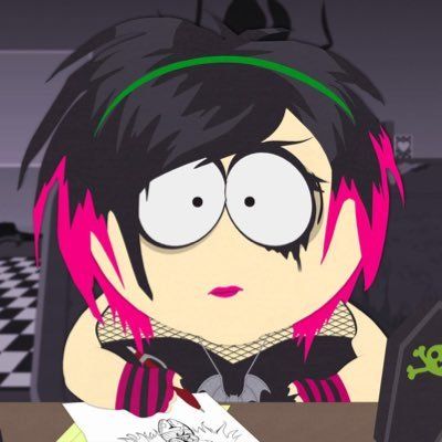 Henrietta X Michael, Henrietta Biggle, Goth Kids South Park, Vampire School, Sp Characters, Goth Kids, Profile Picture Ideas, South Park Characters, Swag Girl Style