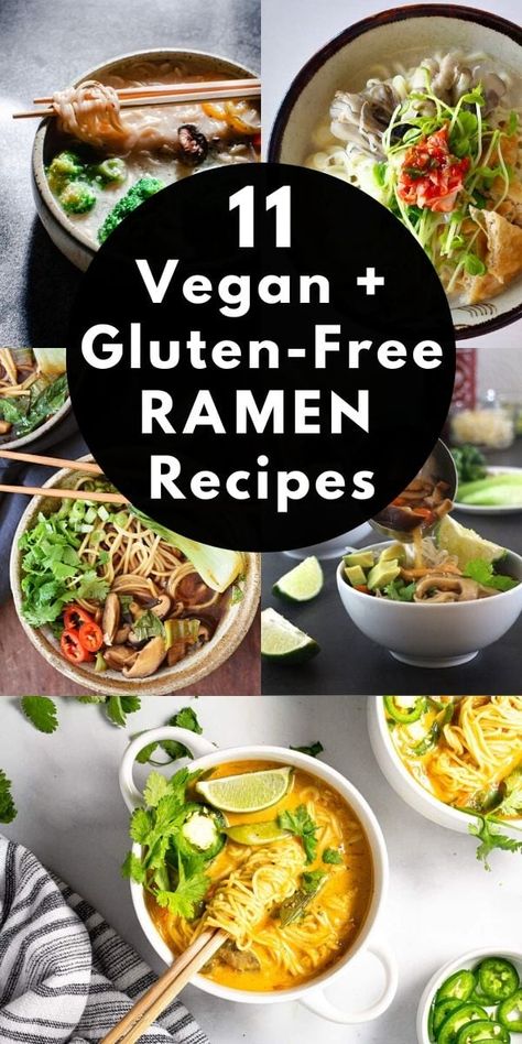 Gluten Free Ramen Noodles, Vegan Ramen Recipes, Ramen Vegan, Vegan Noodles Recipes, Gluten Free Ramen, Ramen Soup Recipes, Vegetarian Ramen, Ramen Dishes, Healthy Asian Recipes