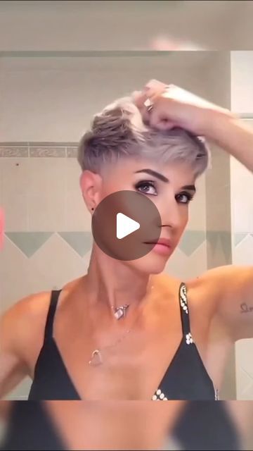 How To Style A Faux Hawk Pixie, Pixie Cut 2024 Trends, How To Style A Short Pixie, Curling A Pixie Haircut, How To Style Pixie Hair, Back Of Pixie Cut, How To Style A Pixie, Very Short Hair Edgy Pixie Hairstyles, How To Style A Pixie Haircut