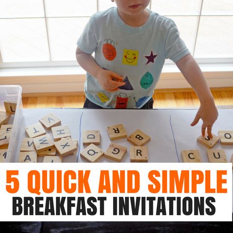 5 Quick and Simple Breakfast Invitations You Can Make In a Flash Breakfast Invitation Activities, Morning Invitation, Breakfast Invitation, Weekly Themes, Letter Sort, Shape Activities Preschool, Preschool Language, Shape Sort, Preschool Planning