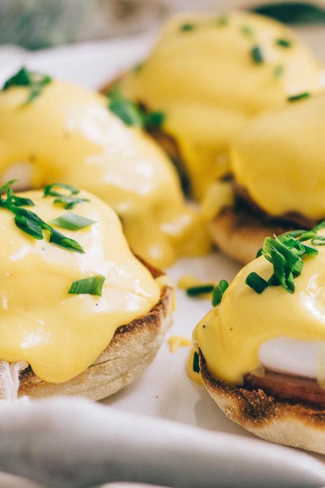 Switch up your regular hollandaise sauce for this delicious brown butter turmeric one!Recipe courtesy of Eggland's Best. Hollandaise Recipe, Best Eggs, Lemon Muffins, Hollandaise Sauce, Quick And Easy Recipes, Distilled White Vinegar, Sponsored Content, Poached Eggs, White Vinegar