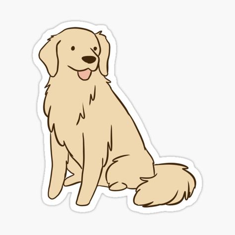 Golden Retriever Stickers for Sale | Redbubble Cartoon Golden Retriever, Golden Retriever Doodle, Golden Retriever Cartoon, Golden Retriever Illustration, Golden Retriever Drawing, Cartoon Dog Drawing, Perros Golden Retriever, English Golden Retrievers, Cute Golden Retriever