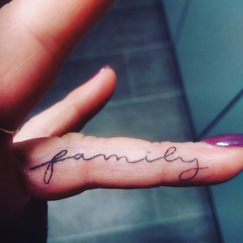 'family' tattoo done on my finger :) Family Finger Tattoo, Family Tattoo, Finger Tattoo, Family Tattoos, Finger Tattoos, Tattoo Ideas, Tattoos, Quick Saves