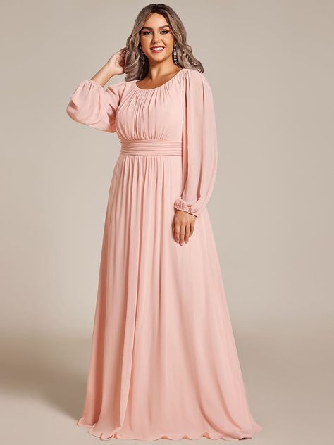 Elegant Long Lantern Sleeve A-Line Bridesmaid Gown Flattering Bridesmaid Dresses, Quincenera Dresses, Maxi Dresses Formal, Puffed Long Sleeves, Mother Dress, Chic Jumpsuit, Diy Gold, Velvet Dresses, Bridesmaid Dresses Plus Size