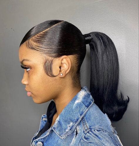 Gel Bolla For Black Women, Bald Braids, Packing Gel Hairstyle, Kinky Twists Hairstyles, Pressed Natural Hair, Stylish Ponytail, Weave Ponytail Hairstyles, Sleek Ponytail Hairstyles, Peekaboo Hair