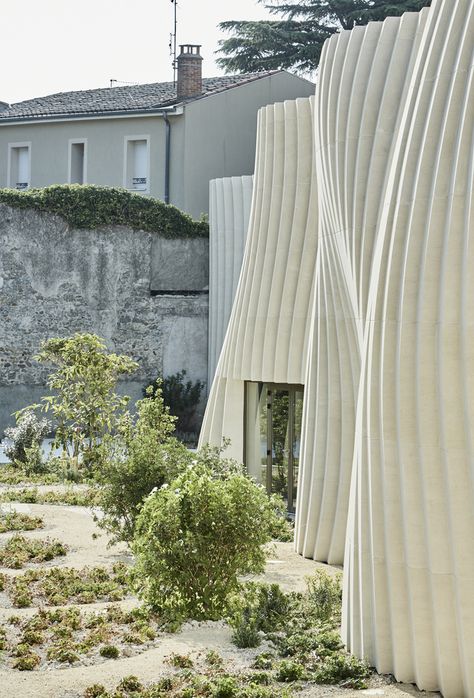 3d Printed House, Limestone Wall, New Architecture, Parametric Architecture, Wine House, Building Facade, Facade Design, Structural Engineering, Concrete Wall