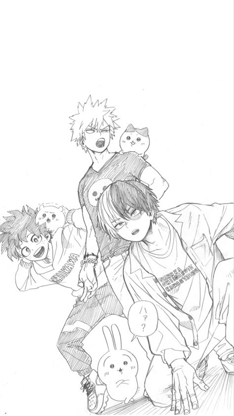 Katsuki And Todoroki, Bakugou Midoriya Todoroki, Izuku Bakugou And Todoroki, White Characters Cartoon, Bakugo And Deku Fanart, Mha Manga Wallpaper, Bakugo Midoriya Todoroki, Deku Todoroki And Bakugo, Bakugo Deku And Todoroki