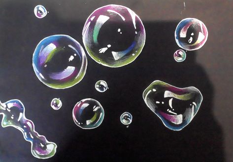 Bubble Drawing, Bubble Painting, Black Paper Drawing, Principles Of Art, Bubble Art, Watercolor Painting Techniques, Soap Bubbles, Art Appreciation, Amazing Art Painting