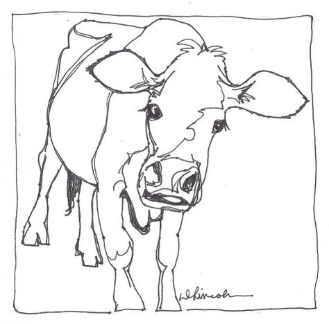 Aunt Abbey the Black Jersey Cow - continuous line drawing, painting by artist Debbie Grayson Lincoln Jersey Cow Tattoo, Debbie Grayson, Cow Sketch, Animal Line Drawings, Contour Line Drawing, Cow Tattoo, Cow Drawing, Jersey Cow, Drawing Examples