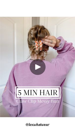 1K views · 185 reactions | 5 MIN HAIR: Claw Clip Messy Bun!! The cutest, fullest, messy bun hairstyle you can achieve in seconds, using a claw clip! This one might be the easiest hairstyle yet! Give her a try + let me know how it goes ;) #easyhairstyles #hairtutorial #easyhairtutorial #clawcliphairstyle #messybun #summerhair | Alex McLean Sharp | Tyrone Wells · Good Love Messy Clipped Up Hair, Using A Claw Clip, Claw Clip Messy Bun, Clip Messy Bun, Claw Clip Messy, Messy Bun Hairstyle, Clip Hairstyles, Bun Hairstyle, Messy Bun Hairstyles