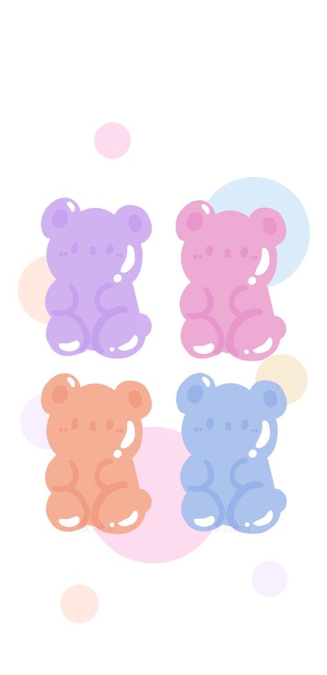 Candy Wallpapers, Haribo Gummy Bears, Preppy Aesthetic Wallpaper, Candy Wallpaper, Food Iphone, Pastel Color Wallpaper, Animal Wallpapers, Bujo Stickers, Cute Home Screen Wallpaper