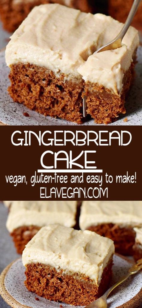 Gingerbread Cake Recipe, Vegan Gingerbread, Plant Based Desserts, Delicious Sweets, Vegan Cake Recipes, Cake Vegan, Desserts Vegan, Cake Easy, Gingerbread Cake