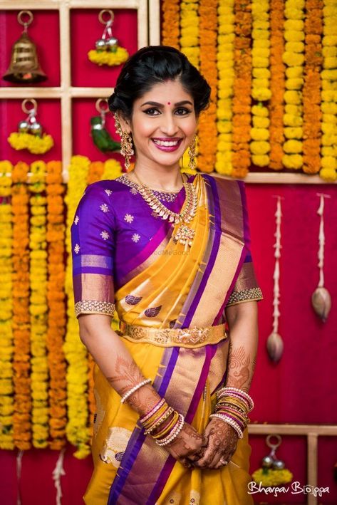 20 Best Party Makeup Looks For Sister of the Bride or Groom! | WedMeGood Bride Essentials, Sari Blouses, Blouses Work, Elegant Sarees, Engagement Saree, Party Make-up, Pattu Saree Blouse Designs, Wedding Saree Blouse, Wedding Saree Blouse Designs