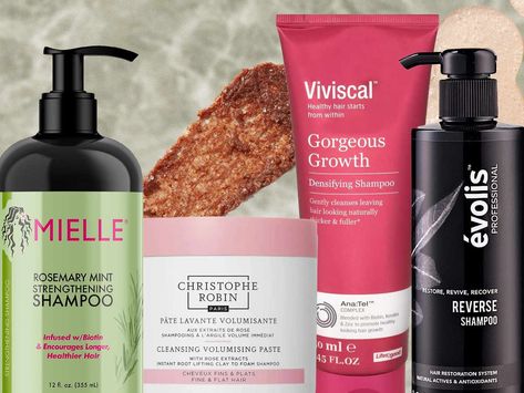 Looking for the best hair-thickening shampoo? We've tested, reviewed, and ranked the top shampoos to thicken hair based on ingredients, reviews, and expert recommendations. See our list of dermatologist-approved shampoos for thinning hair that thicken, add volume, and prevent breakage. Best Shampoo For Thinning Hair, Shampoos For Thinning Hair, Peppermint Oil Benefits, Moisturizing Hair Oil, Thicken Hair, Fine Flat Hair, Apply Coconut Oil, Natural Hair Growth Remedies, Dry Brittle Hair