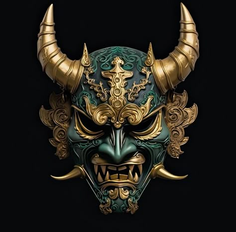 Oni Maske, Mascara Oni, Natur Tattoo Arm, Oni Art, Japanese Oni Mask, Ronin Samurai, Hannya Mask Tattoo, Japanese Art Samurai, Oni Demon