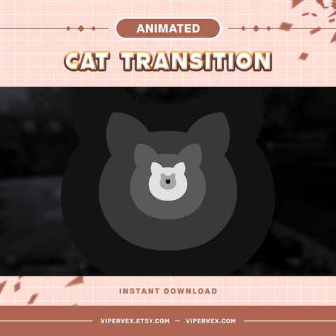 Twitch Cat Stinger Transition, Black and White Kitty Transition, Overlay Para Twitch Streaming, Moon Kitty, Stream Setup, Custom Transition Goth Twitch Overlay, Twitch Gameplay Overlay, Vtuber Stream Overlay, Twitch Stinger Transition, Purple Stream Overlay, Stinger, Instant Download, Digital Drawing, Drawing Illustrations