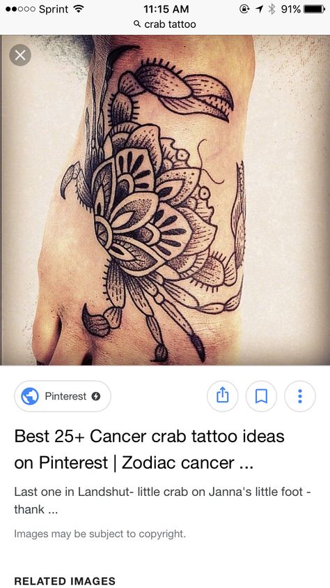 Flower Crab, Crab Tattoo, Unalome Tattoo, Beauty Tattoos, Cute Tattoos, I Tattoo, Skull Tattoo, Crab, Flower Tattoo