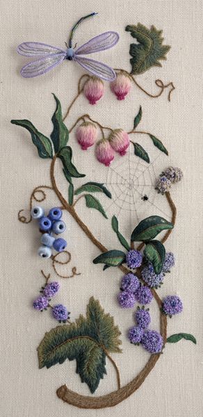 Fantasy Remembered by Dawn Pollard Stump Work, Brazilian Embroidery Stitches, Learn Embroidery, Brazilian Embroidery, Needlework Embroidery, Japanese Embroidery, 자수 디자인, Silk Ribbon Embroidery, Hand Embroidery Art