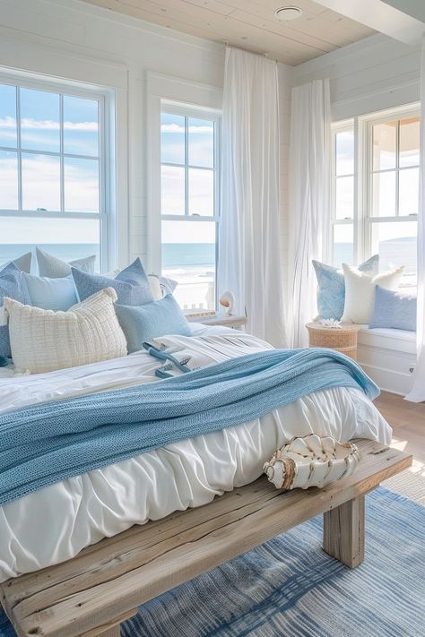 18 Rustic Bedroom Interior Designs You Have To See! - My Decor Inspo Beach Bedroom Ideas Coastal Style Interior Design, Country Beach Bedroom, Beachy Interior Design Bedroom, Boho Beach House Bedroom, Warm Color Palettes, Coastal Ideas, Rustic Interior Design, Modern Rustic Bedrooms, Beachy Bedroom