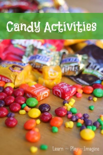 29 activities using CANDY including art, sensory play, science, educational play and more!  Great ways to use all that Halloween candy Candy Activities For Kids, Candy Activities, Christmas Playdough, Glow Water, Homemade Paint, Educational Play, Playdough Recipe, Candy Theme, Candy Crafts