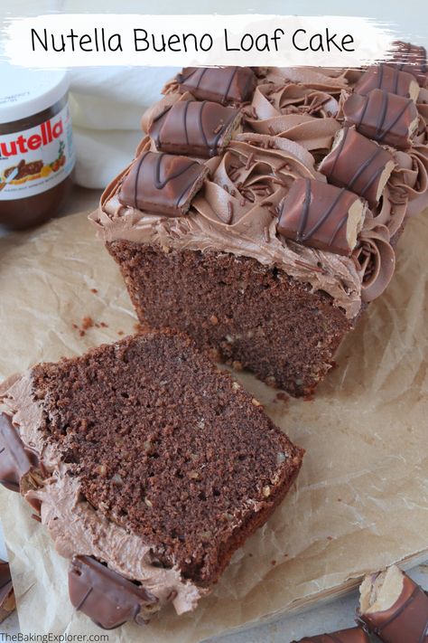 Cake Dessert Recipes, Cake With Frosting, Nutella Buttercream, Loaf Cake Recipes, Nutella Cake, Cake Baking Recipes, Dessert Cake Recipes, Nutella Recipes, Christmas Food Desserts