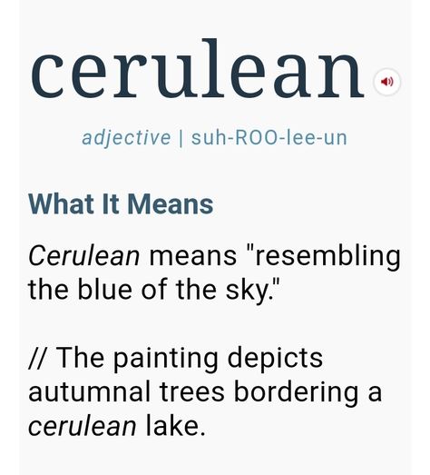 More Synonyms for “cerulean”| Looking for help with writing? Looking for writing tips? Looking for writing inspirations? More https://bookshop.org/shop/thebookerhub Sky Synonyms, More Synonyms, Uncommon Words, Learn English Vocabulary, English Vocabulary Words Learning, English Vocabulary Words, Business Pages, English Lessons, Vocabulary Words