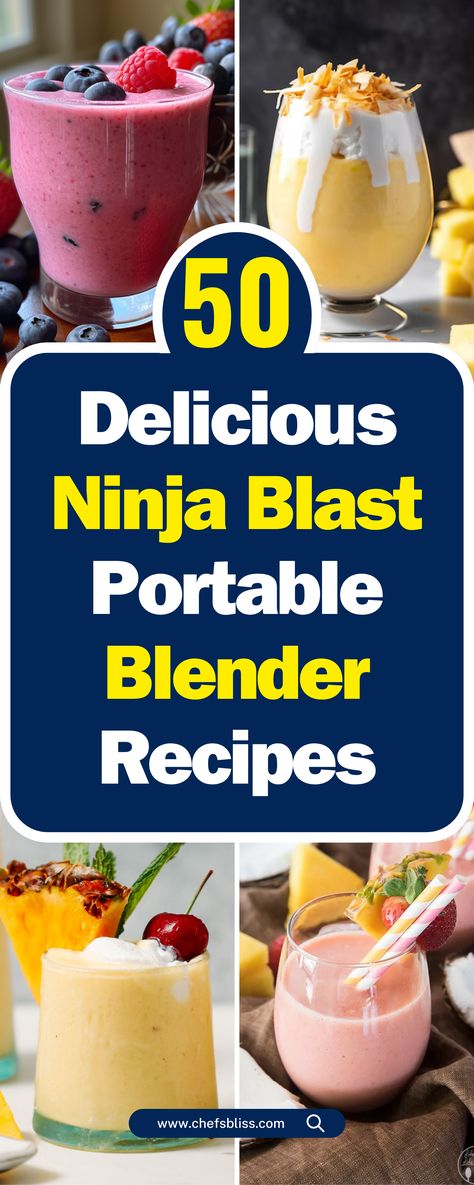 50+ Delicious Ninja Blast Portable Blender Recipes to Try Today! Ninja Portable Blender Recipes, Ninja Blast Smoothie Recipes, Ninja Blast Portable Blender Recipes, Ninja Blast Recipes, Portable Blender Recipes, Ninja Smoothie Recipes, Blender Recipes Smoothies, Peanut Butter Banana Oats, Ninja Blender Recipes