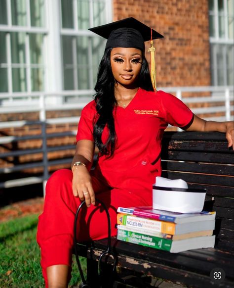 Tuskegee Graduation Pictures, Nurse Graduation Pictures Black, Nursing School Graduation Pictures Black Women, Nurse Grad Photoshoot, Medical Assistant Graduation Pictures, Doctor Graduation Pictures, Black Nurse Photoshoot, Nursing Graduation Pictures Scrubs, Nursing School Photoshoot