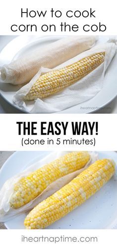 How to cook corn on the cob in 5 minutes flat! #tips Cook Corn, How To Cook Corn, Microwave Cooking, Cooking Guide, Corn Recipes, Corn On The Cob, Microwave Recipes, Side Recipes, Veggie Dishes