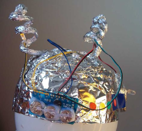 Tin Foil Hats Funny, Tin Foil Hat Diy, Denpa Aesthetic, Retro Space Aesthetic, Tin Foil Crafts, Alien Costumes, Foil Hat, Space Hat, Alien Hat