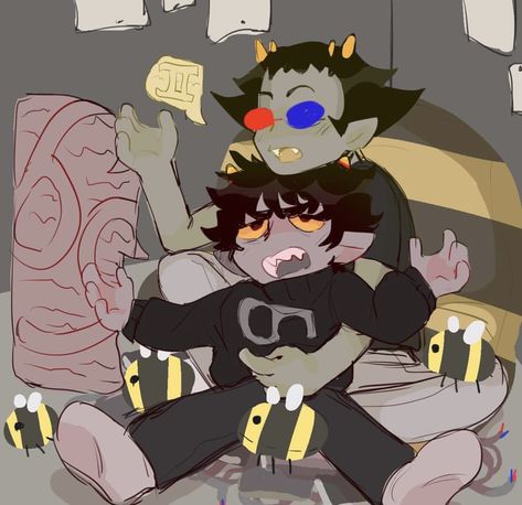 Sollux X Karkat, A Pose Reference, Homestuck Sollux, Sollux Captor, Homestuck Ships, Karkat Vantas, Homestuck Trolls, Anatomy Poses, Homestuck