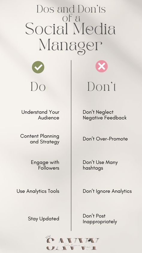 Dos and Don'ts of a Social Media Manager Social Media Management Website, How To Become A Social Media Manager, Social Media Management Aesthetic, Social Media Manager Pricing, Social Media Managing, Social Media Marketing Aesthetic, Social Media Manager Aesthetic, Social Media Manager Checklist, Business Aesthetics