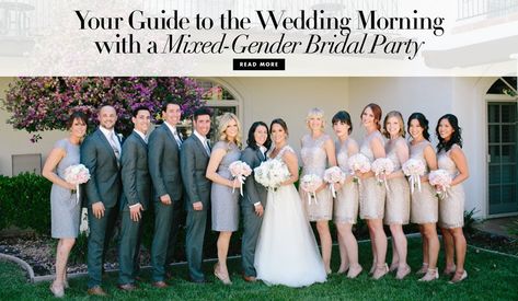 Mixed Gender Bridal Party, Mixed Gender Wedding Party, Monogram Outfit, Getting Ready Wedding, Second Weddings, Morning Wedding, Bridal Party Gifts, Groom And Groomsmen, Brides And Bridesmaids