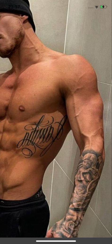 |#tattoo #handtattoo #tattoos #tattooart 472 Kori Sampson Tattoo, Stomach Lettering Tattoos Men, Tattoo Cotes, Side Tattoo Men, Rib Tattoos Men, Men’s Rib Tattoo, Men Rib Tattoo, Ribs Tattoo Men, Chest Tattoo Animal