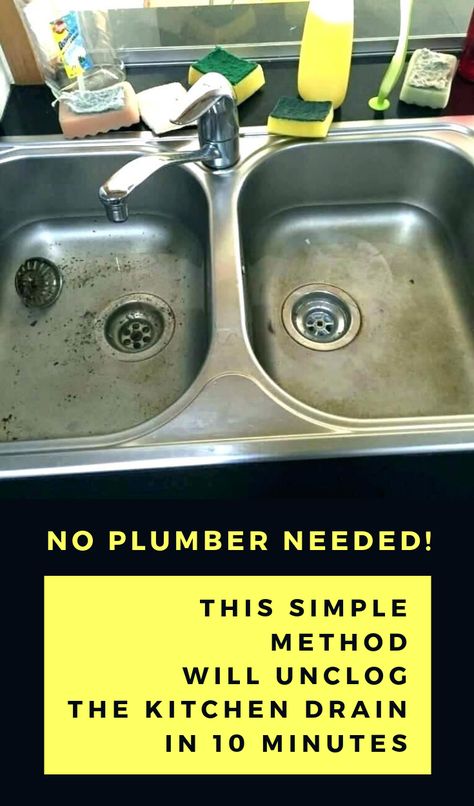 No Plumber Needed! This Simple Method Will Unclog The Kitchen Drain In 10 Minutes - 101CleaningTips.net How To Unclog A Kitchen Sink, How To Unplug A Kitchen Sink Drain, Unclog Garbage Disposal Drain, Diy Unclog Kitchen Sink, Sink Clogged Unclog A Drain, Clogged Kitchen Sink Unclogging Drains, Clogged Sink Drain Kitchens, Unclogging Kitchen Sink, Drain Clog Remover Diy