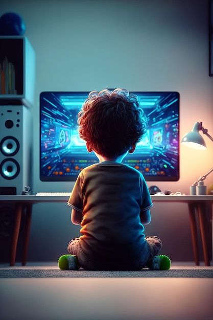 Foto niño jugando videojuegos en su colo... | Premium Photo #Freepik #photo #jugando-videojuegos #juegos-virtuales #videojuegos #metaverso Ipad Kid, Ipad Kids, Game Illustration, Children Images, Playing Video Games, Premium Photo, Video Game, Playstation, Disneyland