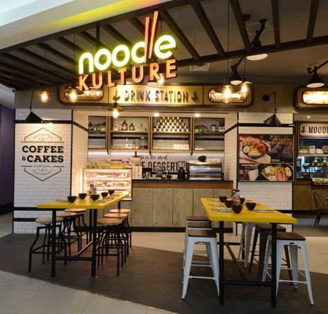 Noodle Bar Interior, Qsr Restaurant Design, Noodle Restaurant Design, Noodle Bar Design, Fastfood Design Interiors, Wall Design Restaurant, Food Court Design, Resturant Design, Restaurant Signage