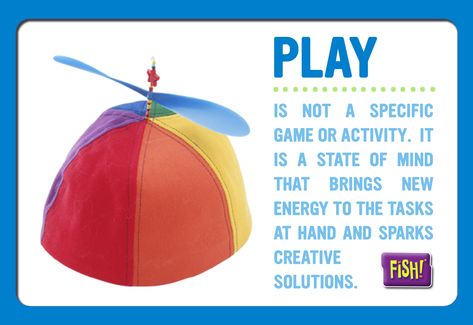 Our own #Propellergirl Deena Ebbert, FISH! Presenter Extraordinaire, shares some wisdom she has gleaned from speaking to audiences around the globe:   "...the powerful combination of play, trust, and creativity for establishing a winning mindset and a reliable methodology for facing down the fear of failure." #Play #FISHPhilosophy FISH Philosophy Blog Fish Philosophy Activities, Fish Philosophy, Employee Motivation, Words Of Support, Fish Ideas, Diy Travel Bag, How To Motivate Employees, Steps To Success, Staff Training