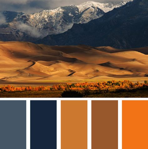 Sand Dunes Colorado, Style Tips And Tricks, Movie Color Palette, Great Sand Dunes National Park, Orange Palette, Dune Art, Great Sand Dunes, Sand Dunes National Park, Nature Color Palette