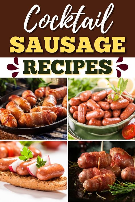 Cocktail Sausage Recipes Appetizers, Sausage Party Food, Sausage App, Sausage Finger Food, Cocktail Sausage Recipes, Homemade Barbeque Sauce, Sausage Platter, Smoked Cocktails, Cocktail Sausages