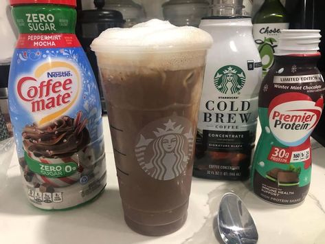 Premier Protein Shake Recipes & Ideas | Peppermint mocha | Facebook Peppermint Protein Shake, Premier Protein Shake Recipes, Premier Protein Shake, Chocolate Protein Shake, Protein Drink Recipes, Mint Shake, Mint Coffee, Premier Protein Shakes, Chocolate Protein Shakes