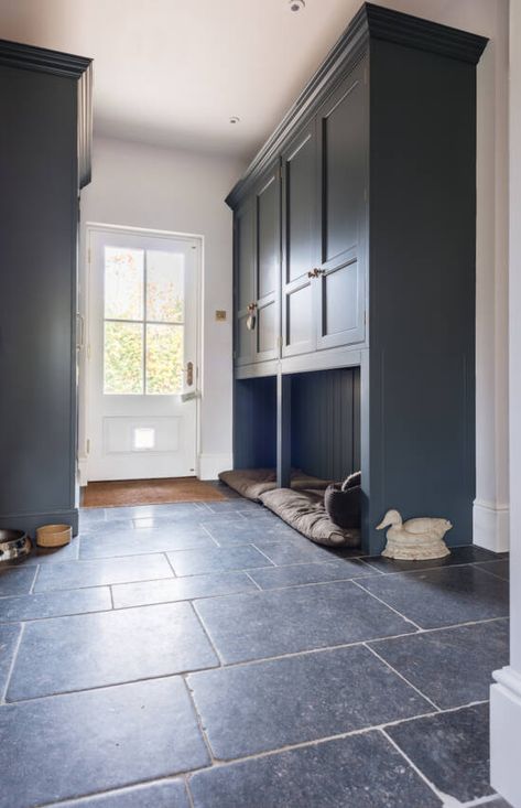 Natural Stone Flooring, Natural Stone Tiles | Naos Floors Bluestone Tile Floors, Blue Stone Tile Bathroom, Living Room Tile Floors, Bluestone Floor Interior, Slate Tile Floor Laundry Room, Flagstone Mudroom Floor, Belgium Bluestone Floors, Soapstone Tile Floor, Black Stone Kitchen Floor