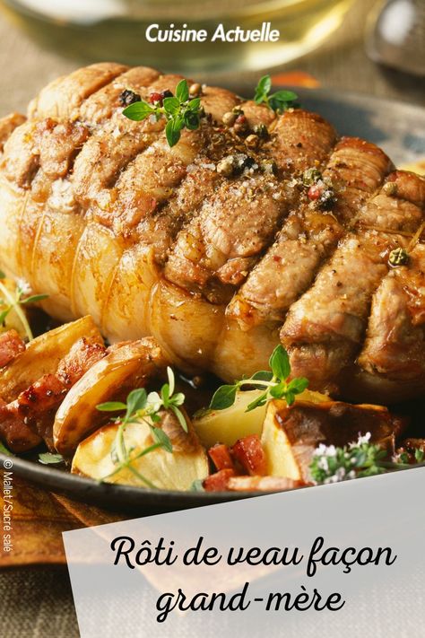 La recette du rôti de veau façon grand-mère #cuisineactuelle #roti #veau Kosher Kitchen, Roast Beef Recipes, Sicilian Recipes, Healthy Menu, Family Cooking, Daily Meals, Alsace, Flan, Pork Recipes