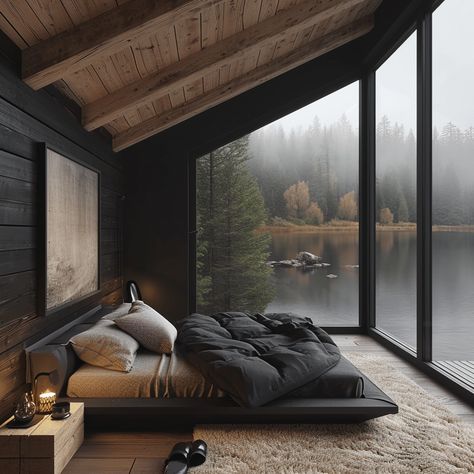 Lakehouse :: Behance Cabin Airbnb, Scandinavian Cabin, Modern Cabin, Forest House, House Goals, Barn House, Cozy Bedroom, House Inspo, Dream Home Design