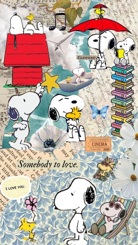 Snoopy Collage Wallpaper, Snoopy And Woodstock Wallpaper, Woodstock Wallpaper, Peanuts Wallpaper, Peanuts Snoopy Woodstock, Peanuts Cartoon, Snoopy Wallpaper, Blue Boat, Snoopy Quotes