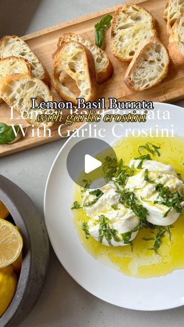 Christie Chapman on Instagram: "Your weekend is begging for this Lemon Basil Burrata Appetizer with Garlic Crostini toasts. 🍋🌿🧄

The recipe is in my Simple yet Special Long Weekend Menu.  Link in Bio. 

Happy Long Weekend, my loves! 

We are laying low, seeing friends and spending time on the deck.  What are you up to this weekend? 

#lemonburrataappetizer #lemonbasilburrata #easyappetizer #burratarecipe #summerappetizer #burrata #christieslovestory
@qualitycheeseinc" Lemon Basil Burrata, Burrata Appetizer, Garlic Crostini, Burrata Recipe, Happy Long Weekend, Bio Happy, Lemon Basil, Summer Appetizer, Dinner Bell