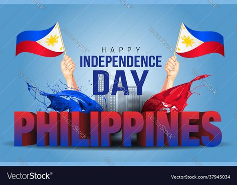 Happy Independence Day Philippines, Independence Day Philippines, Illustration Man, Man Hand, Logo Gallery, Alphabet Art, Male Hands, 3d Letters, Vector Template