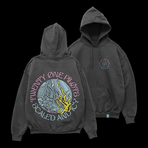 Twenty One Pilots Hoodie, Circle Dragon, Twenty One Pilots Tour, Twenty One Pilots Merch, Scaled And Icy, Twenty One Pilots Aesthetic, Dragon Hoodie, 21 Pilots, Trending Music